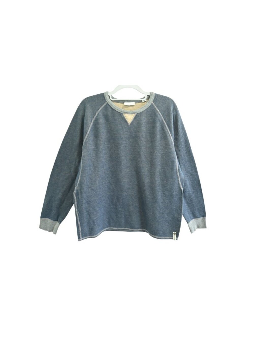 Tommy Bahama Jeans Reversible Sweatshirt Sz M Blue Beige Crew Neck Pullover